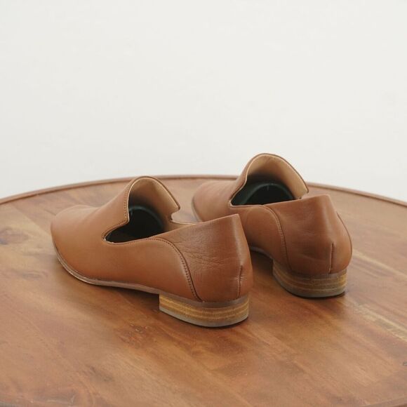 Clarks Womens Pure Viola Dark Tan Loafers Size 8.5 Leather Slip On Casual - Picture 6 of 11